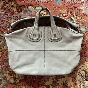 Givenchy Powder Blue Leather Nightingale Large Tote Purse